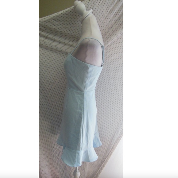 NEW FRENCH CONNECTION Light Blue DREAM WHISPER Frill Hem COCKTAIL Mini DRESS 6 - Picture 8 of 14